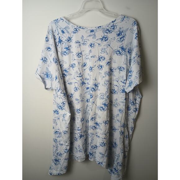 Women's CW Classics Floral Top Blouse Lot of 2 Size 4X Short sleeve 100% Cotton - Picture 7 of 7